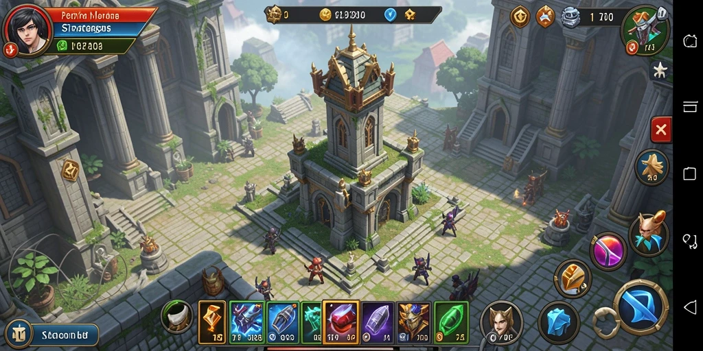 Screenshot menampilkan aksi menarik dalam gameplay Tower Defense 777RT.