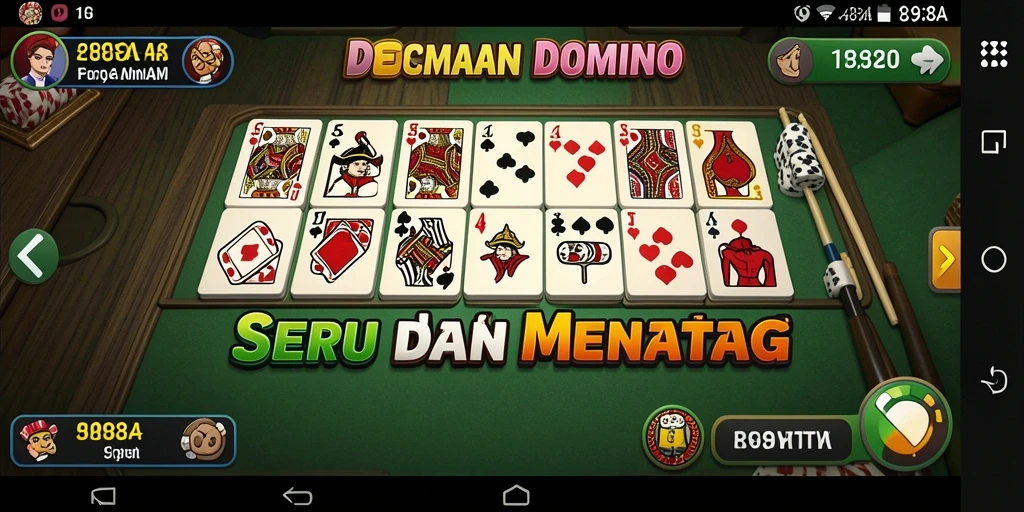 Screenshot 898A menampilkan permainan domino yang menegangkan dan seru.