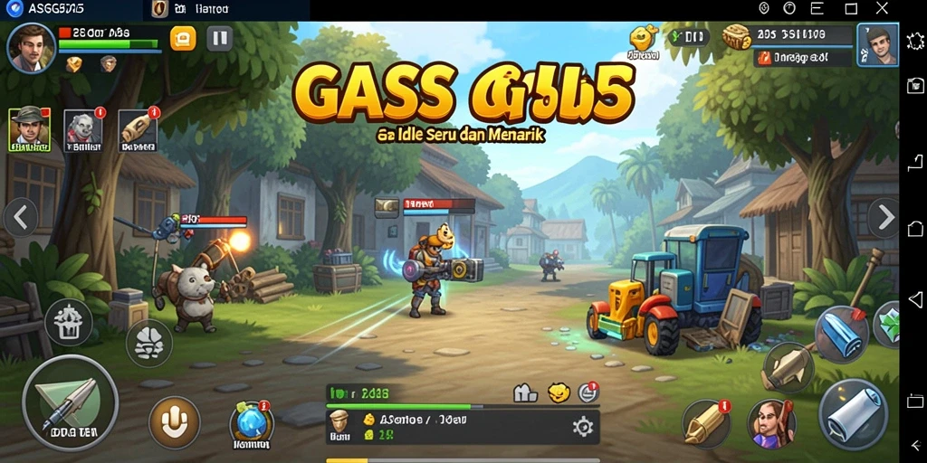 Tampilan gameplay ASG55 yang seru dan penuh warna di dunia Idle.