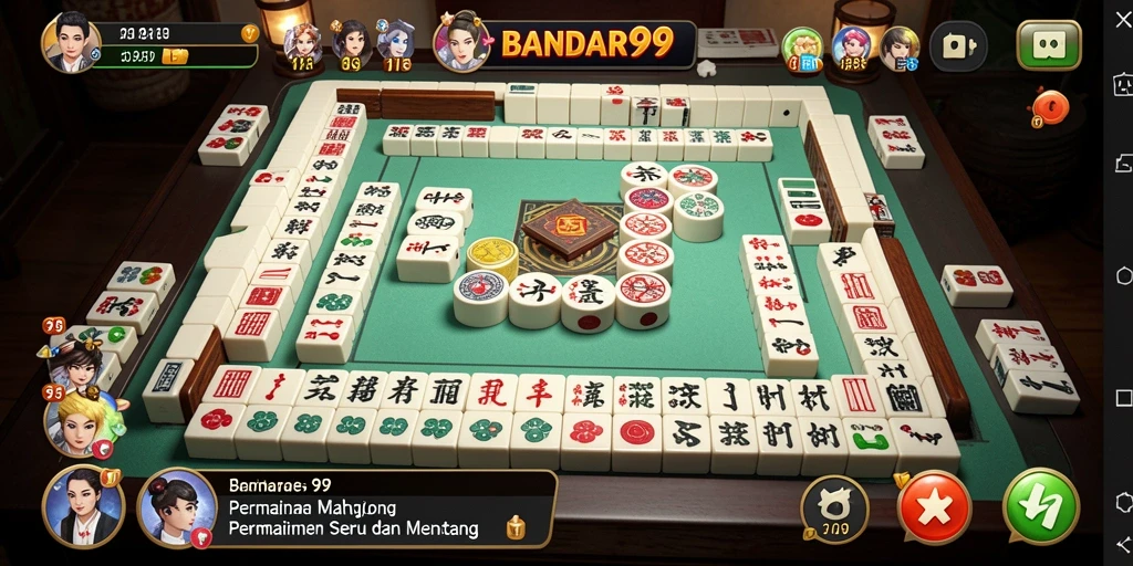 Screenshot BANDAR99 menunjukkan gameplay Mahjong yang penuh strategi dan keseruan.