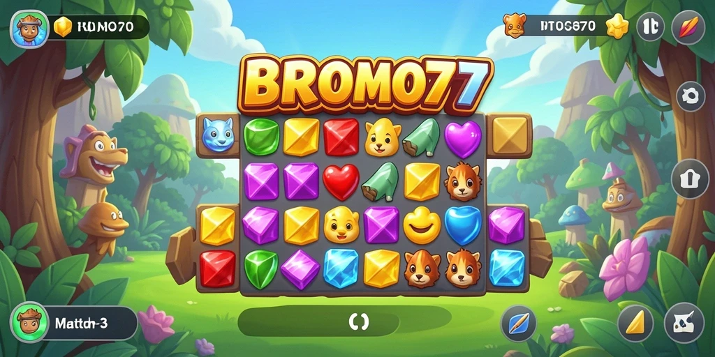 Tampilan gameplay yang seru dan penuh warna dari BROMO77.
