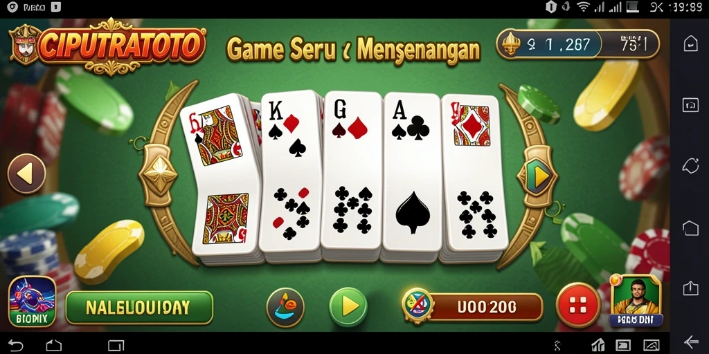 Tampilan gameplay seru di CIPUTRATOTO dengan kartu domino.