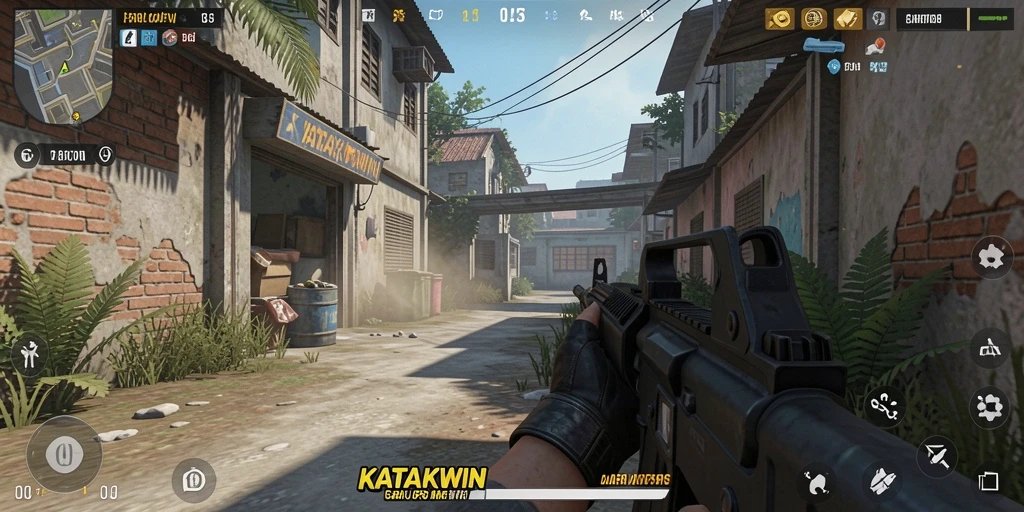 Tangkapan layar utama dari gameplay mendebarkan KATAKWIN.