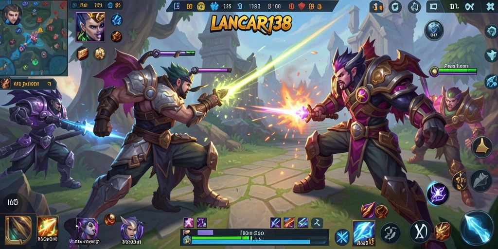 Tampilan seru gameplay LANCAR138 dengan pertarungan intens.