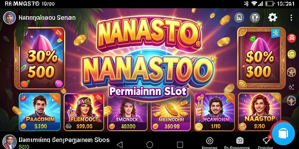 Screenshot gameplay NANASTOTO dengan tampilan menggembirakan.
